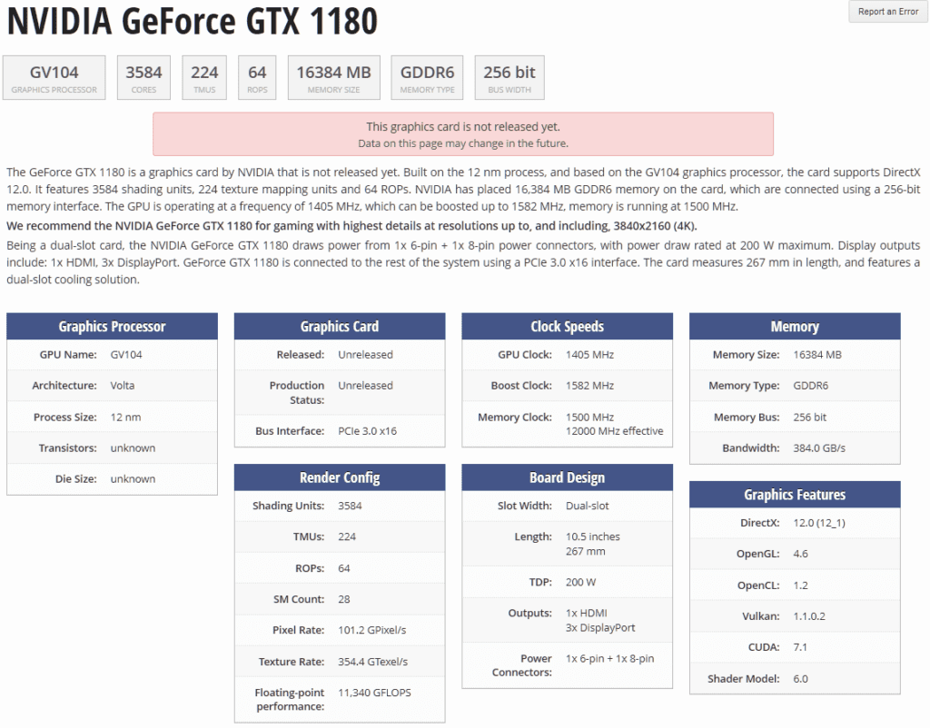 GeForce GTX 1180