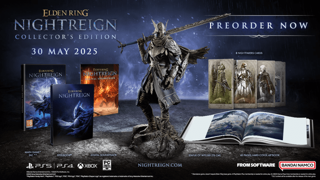 grę na wybraną platformę figurkę Wyldera (25 cm – wykonana przez Pure Arts) SteelBook 8 kart Nightfarer artbook w twardej okładce (angielski) kod do pobrania cyfrowej ścieżki dźwiękowej
