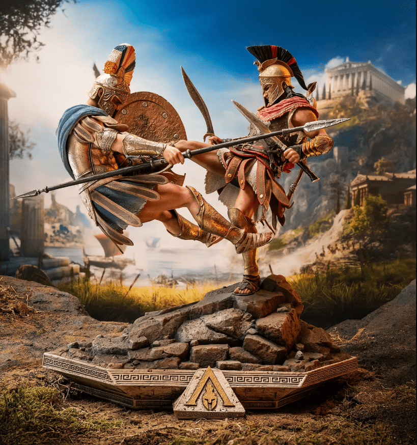 Figurka Spartan Kick Alexios Assassin´s Creed Diorama