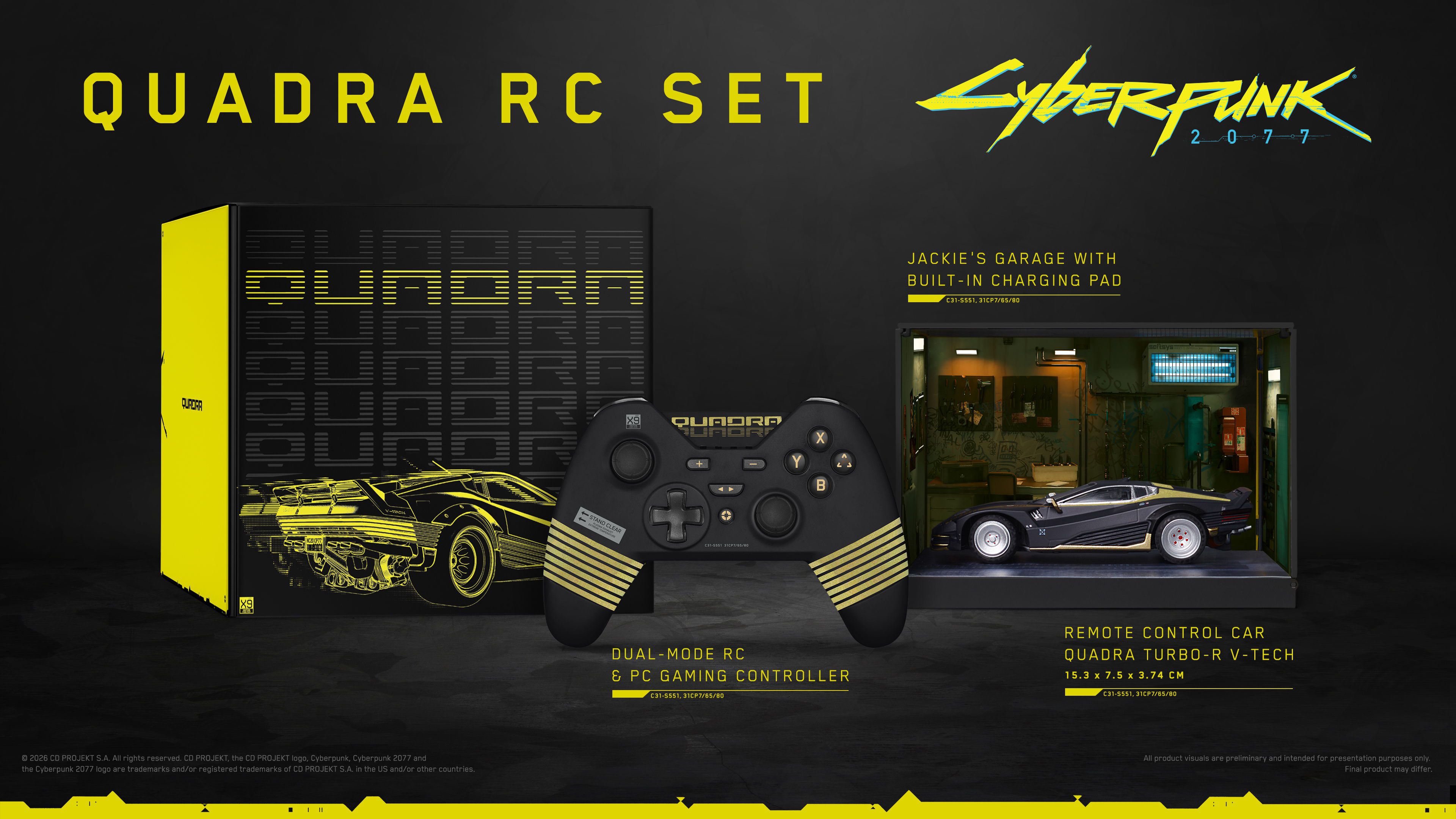 Zestaw Kolekcjonerski Cyberpunk 2077 Quadra RC Set Turbo-R V-Tech (7) Zestaw Kolekcjonerski Cyberpunk 2077 Quadra RC Set Turbo-R V-Tech